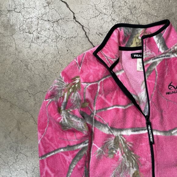 Realtree Women's Pink Camo Zip Fleece Jacket Coat Realtree Small - Picture 3 of 7